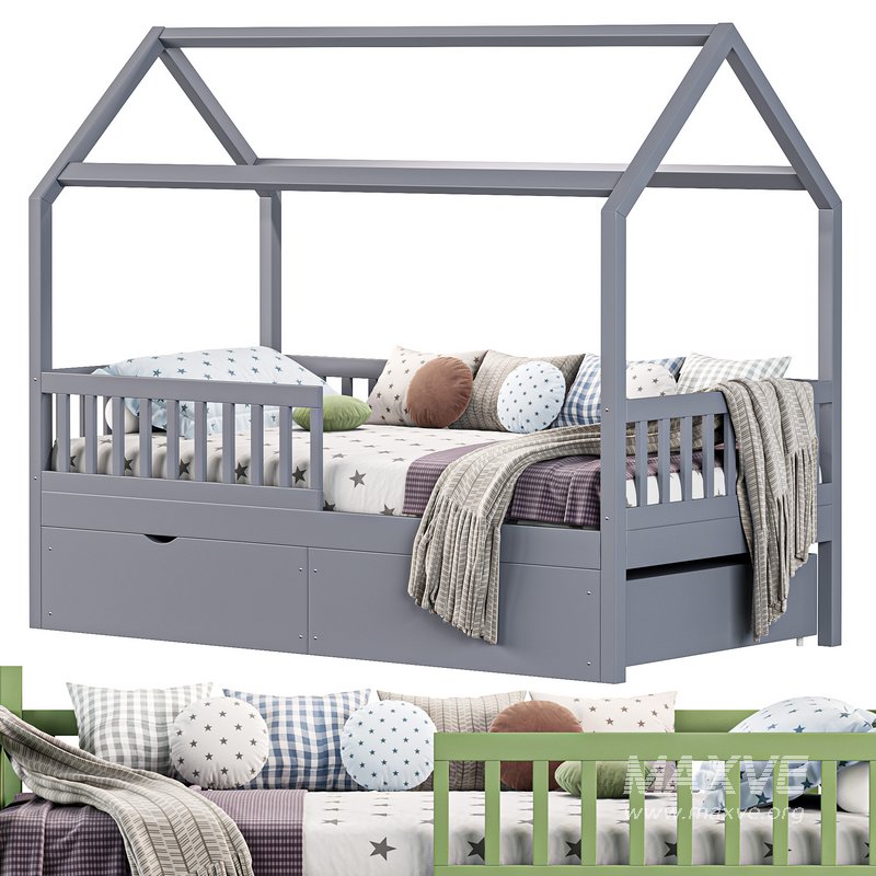 Solid wood childrens bed - Image 3