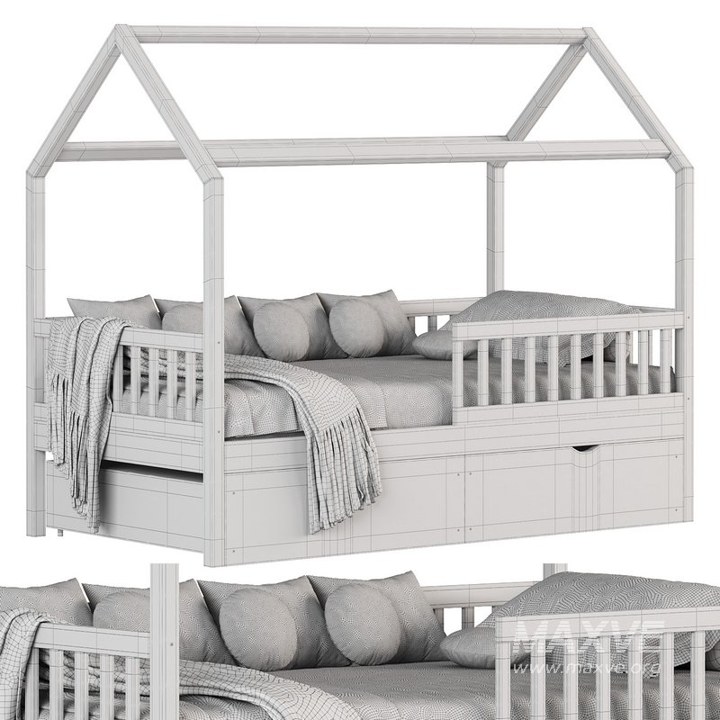 Solid wood childrens bed - Image 4