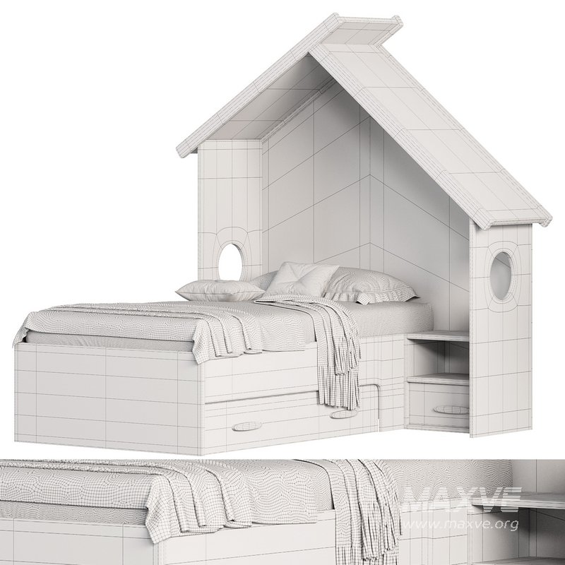 Odacix Hausbett Sultan Montessori in Vogelhausdesign - Image 3