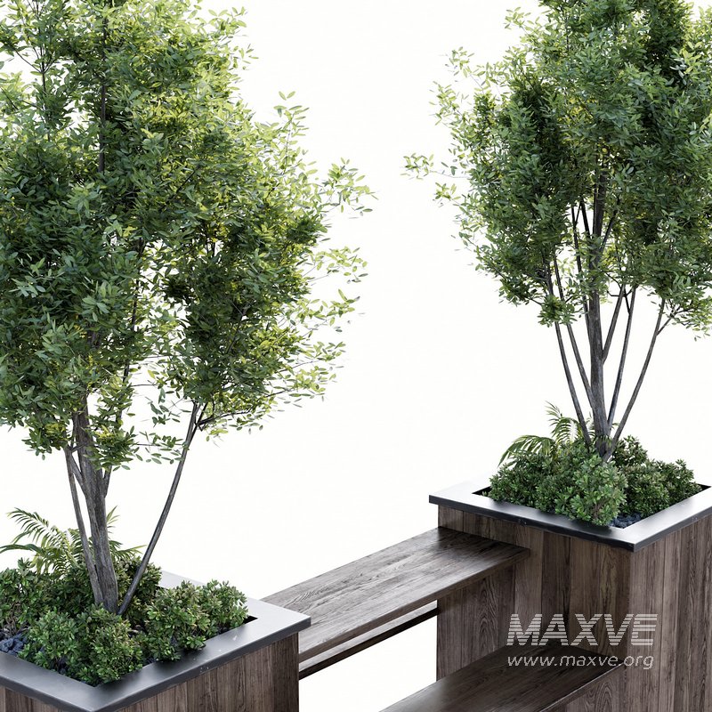 Bench with Plants – Urban Furniture 01 - Image 3