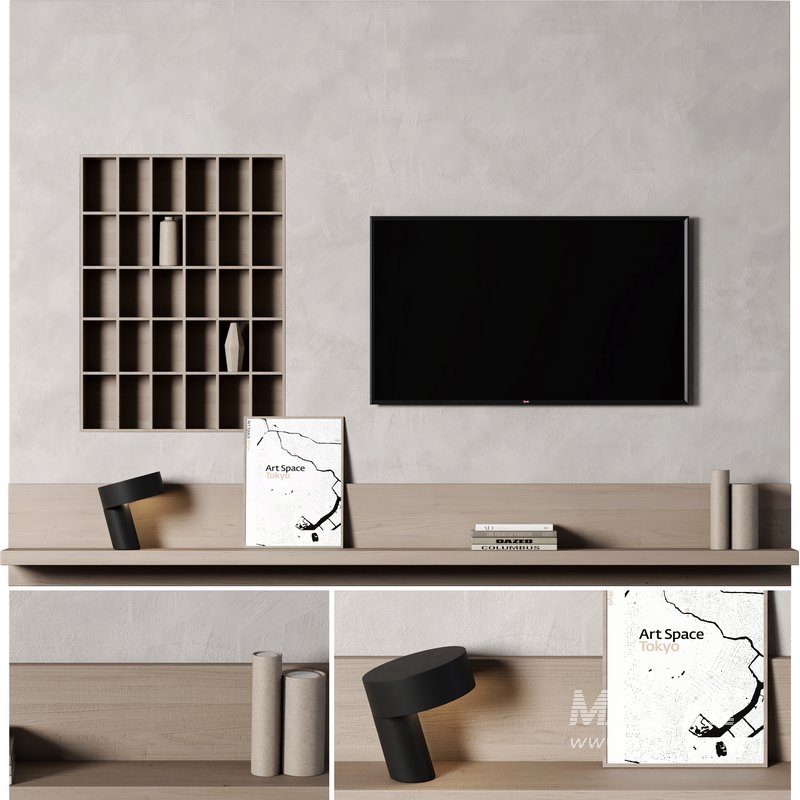 tv wall set 01 minimal - Image 1