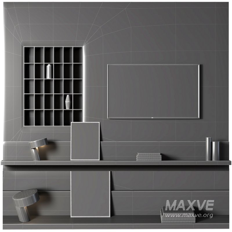 tv wall set 01 minimal - Image 4