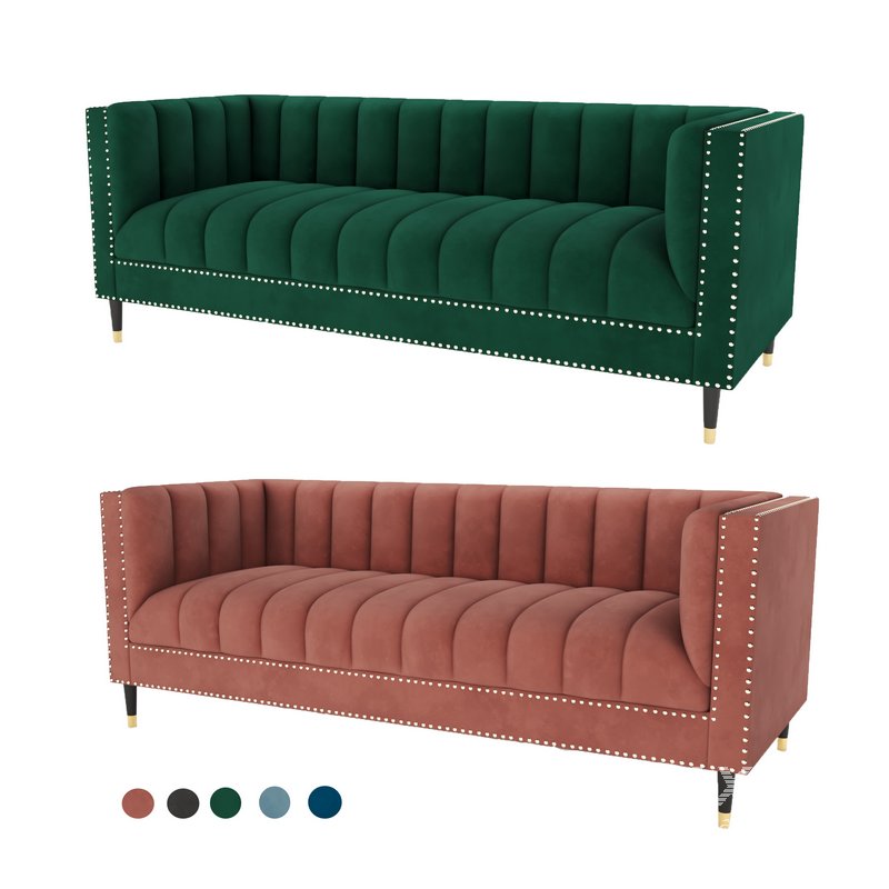 Nicole Miller velvet sofa - Image 1