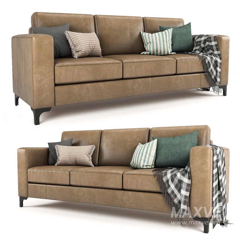 HomeVance Casero Leather Sofa - Image 1