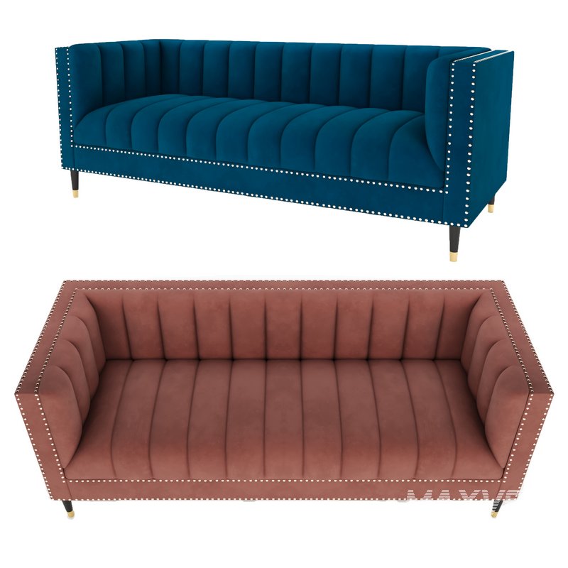 Nicole Miller velvet sofa - Image 3