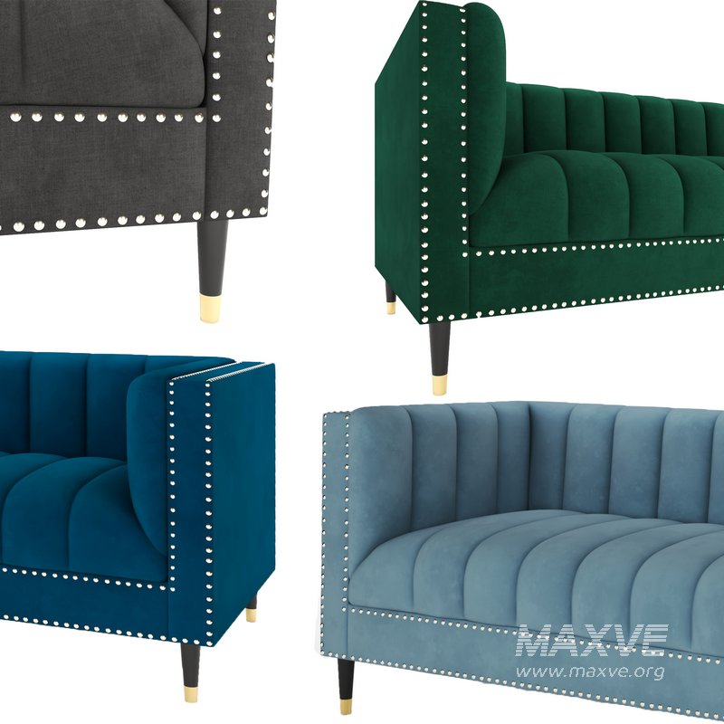 Nicole Miller velvet sofa - Image 4