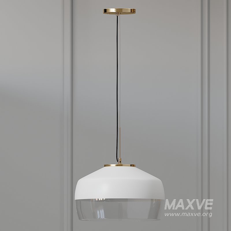 COX & COX Oversized Frosted Glass & Brass Pendant - Image 1