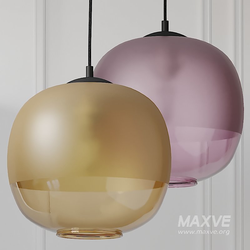 CROWDYHOUSE Bale Pendant Purple and Amber Glass - Image 1