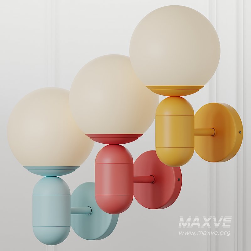 Orb Shade Child Bedroom Wall Light Blue - Image 1