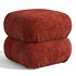 RUCHED DARK BEIGE VELVET POUF - Thumbnail 3