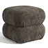 RUCHED DARK BEIGE VELVET POUF - Thumbnail 5