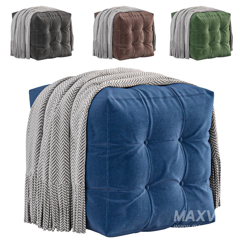 Pouf Transformer 5.1 blue velor - Image 1