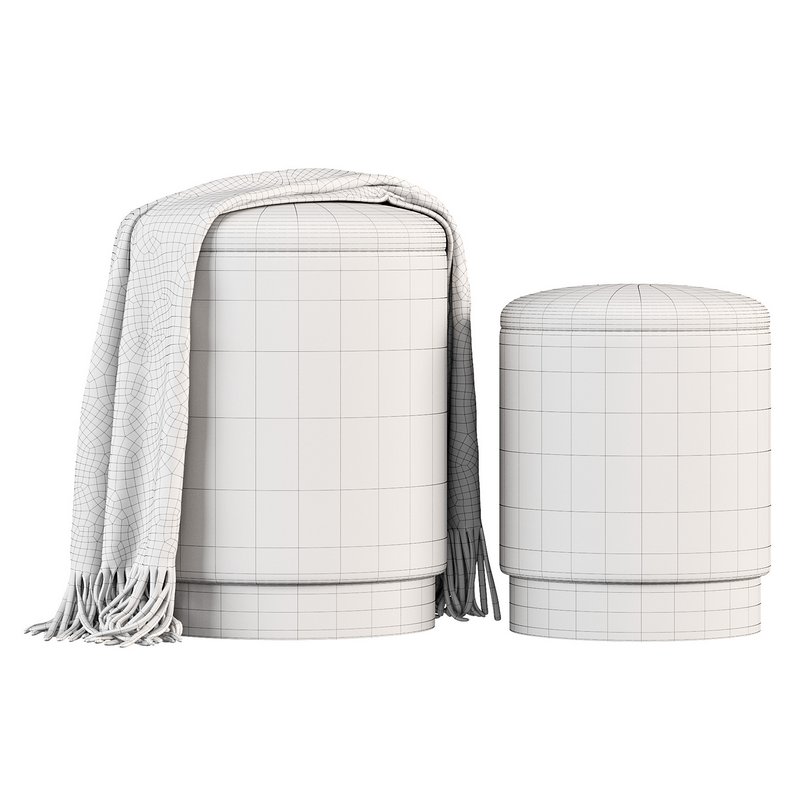 POLINA GREY SET2 STORAGE POUF - Image 3