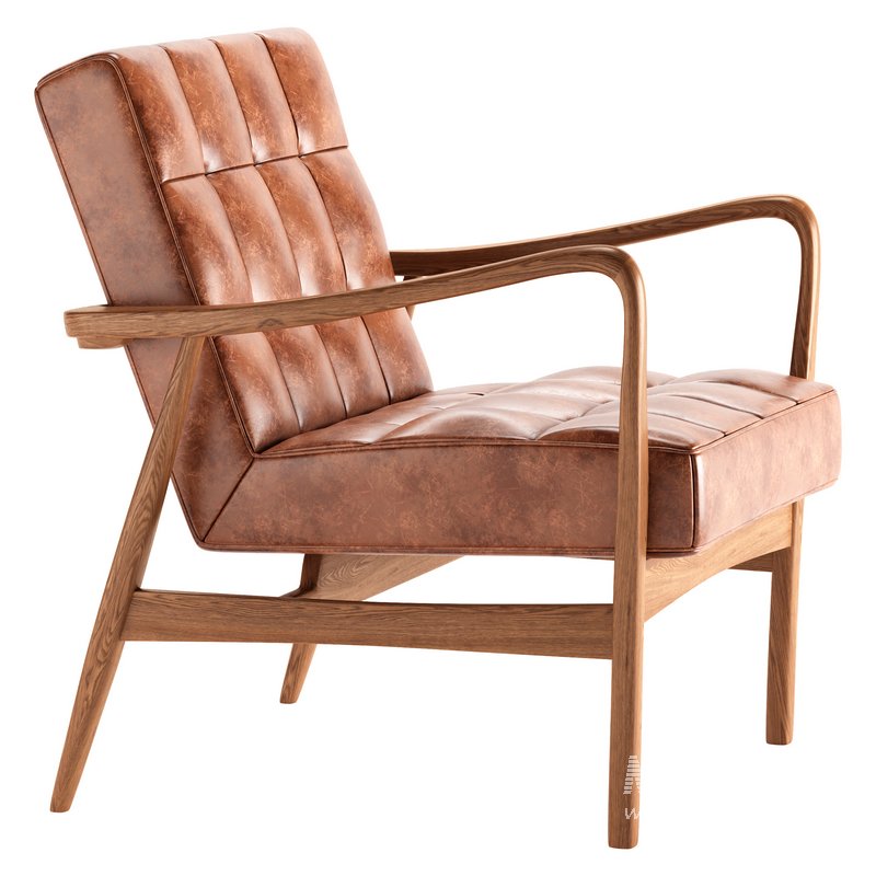 QUINN LEATHER ARMCHAIR IN BROWN - Image 3