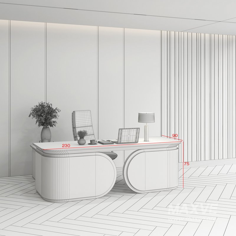 Workplace manager desk 01 – Boss desk - Image 9