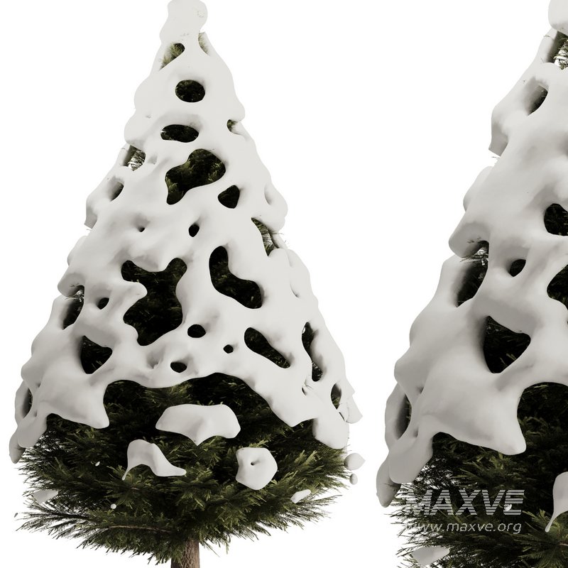 Pine tree snow set4 - Image 1