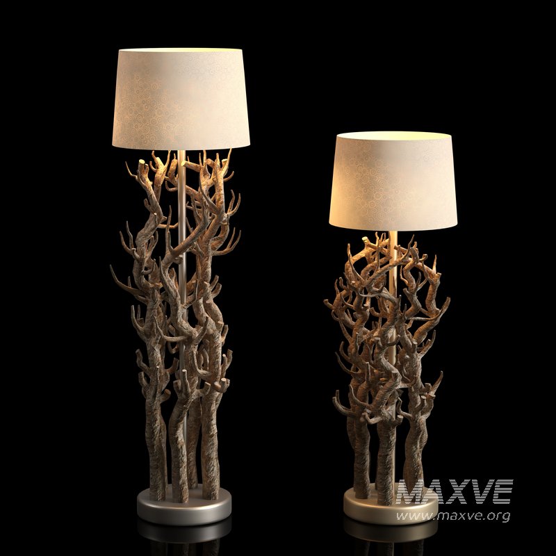 final floor lamp tree trunk - Image 1