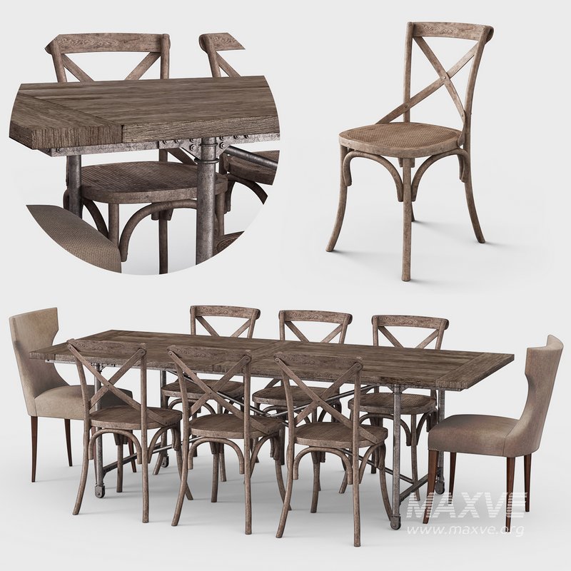 Traditional Dining Set 01 - Image 1
