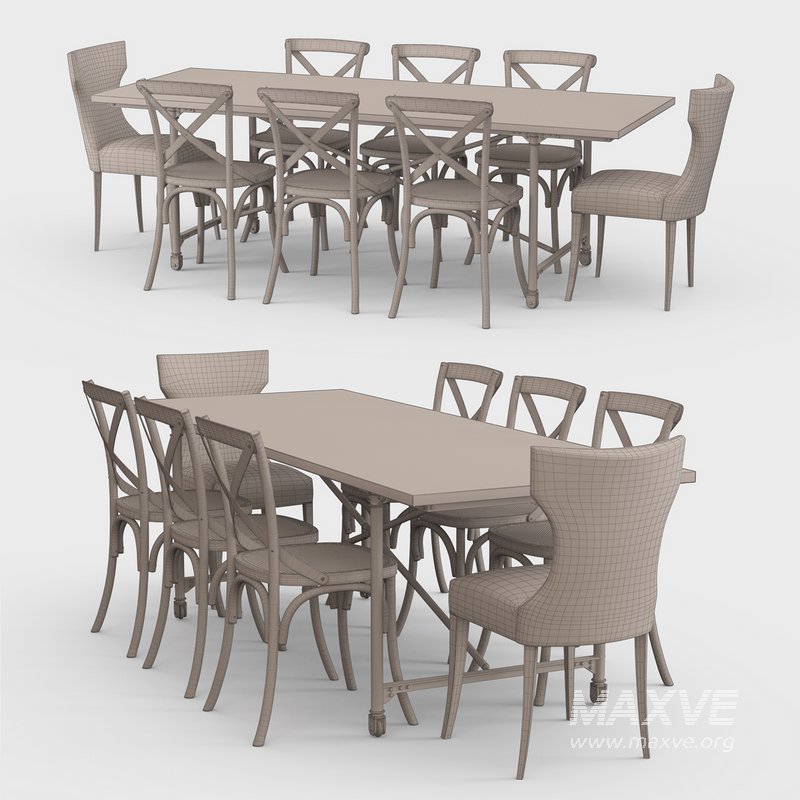 Traditional Dining Set 01 - Image 3