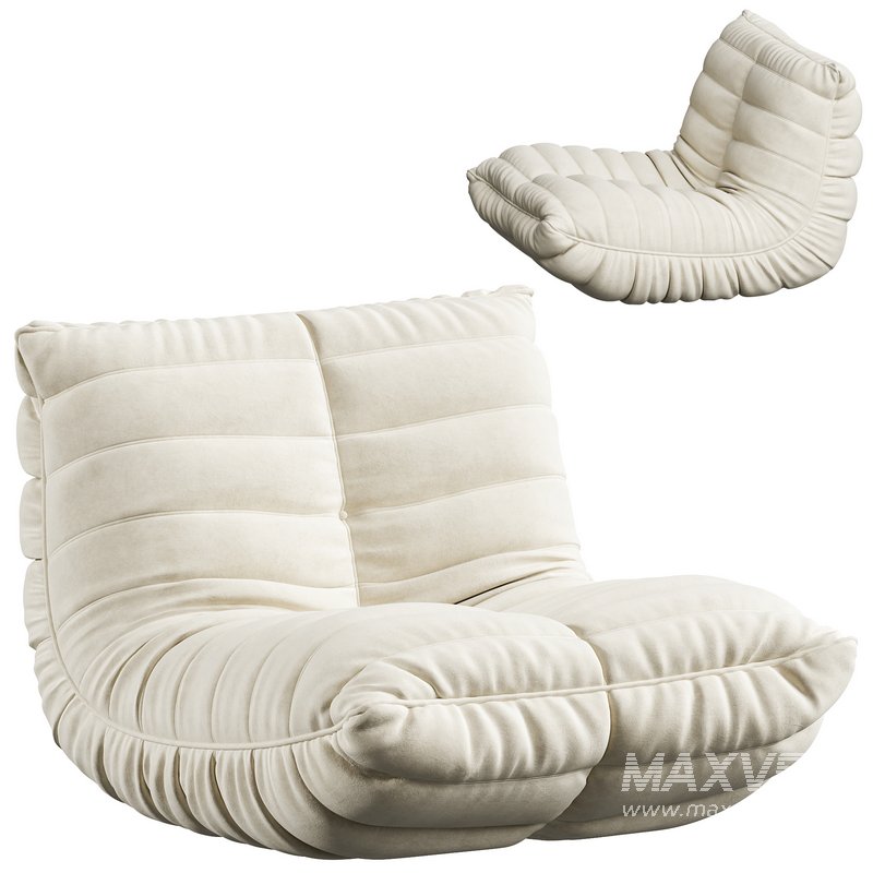 Suede Armless Bean Bag Chair - Image 1