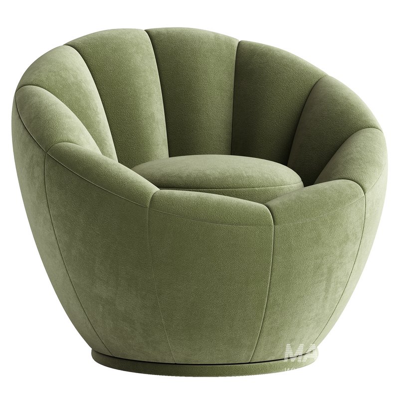 Crown armchair rotatable boucle - Image 1