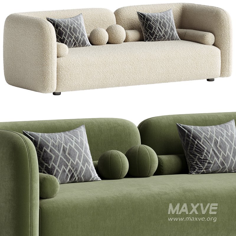 3-seater Victoria boucl sofa - Image 1