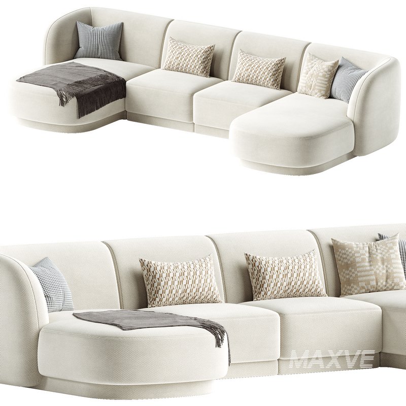 5-seater sofa Miley velvet - Image 1