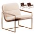 Rina Rustic Off White Upholstered Seat Back Gold Metal Frame Occasional Chair - Thumbnail 1
