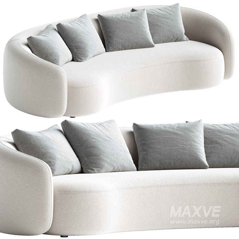 Modern Upholstered 5-Seater Boucle Sofa Couch - Image 1