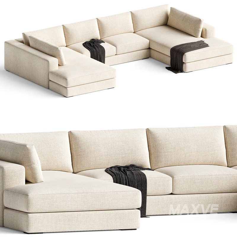 Oceanside 3-Piece Double Bumper Sectional Sofa - Image 1