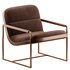 Rina Rustic Off White Upholstered Seat Back Gold Metal Frame Occasional Chair - Thumbnail 3