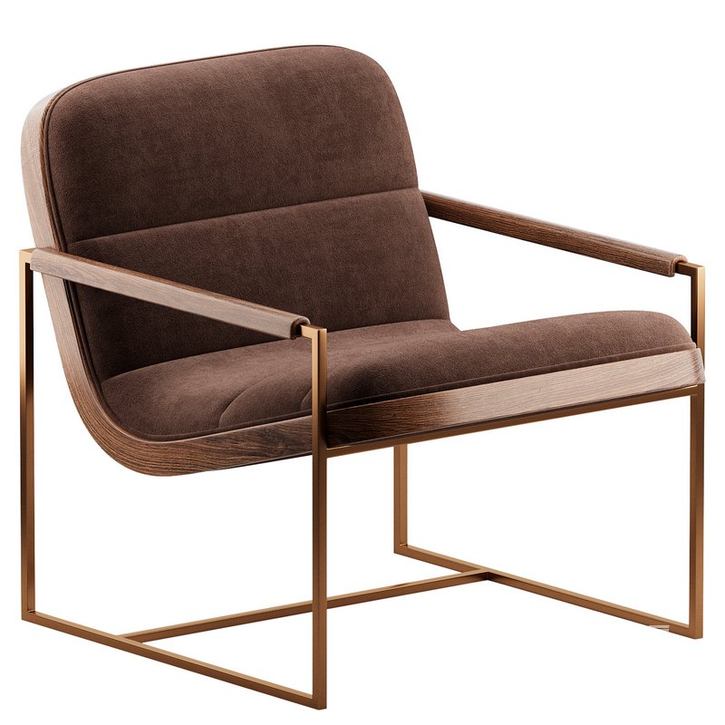 Rina Rustic Off White Upholstered Seat Back Gold Metal Frame Occasional Chair - Image 3