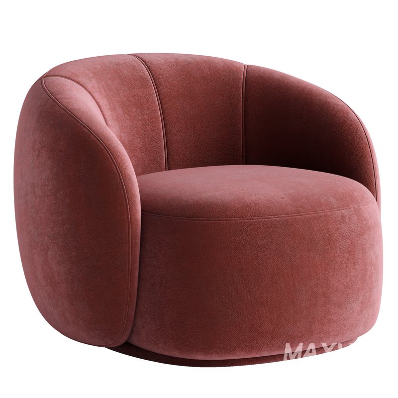 Curved Lounge Chair – Merlot - Image 2
