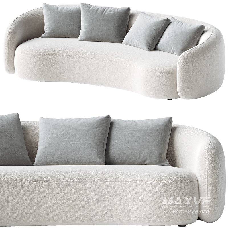 Modern Upholstered 5-Seater Boucle Sofa Couch - Image 2