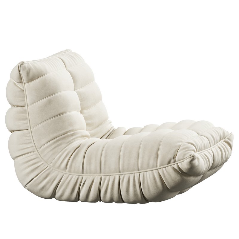 Suede Armless Bean Bag Chair - Image 2