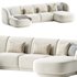 5-seater sofa Miley velvet - Thumbnail 2