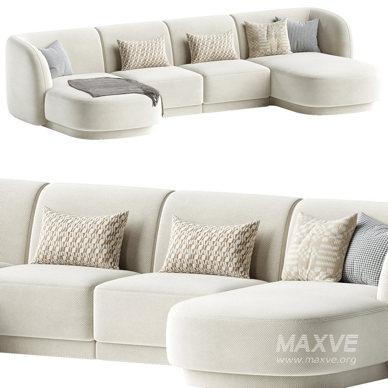 5-seater sofa Miley velvet - Image 2