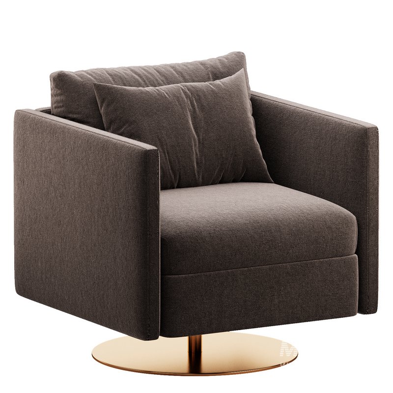 Custom Swivel Lounge Armchair with Metal base - Image 1