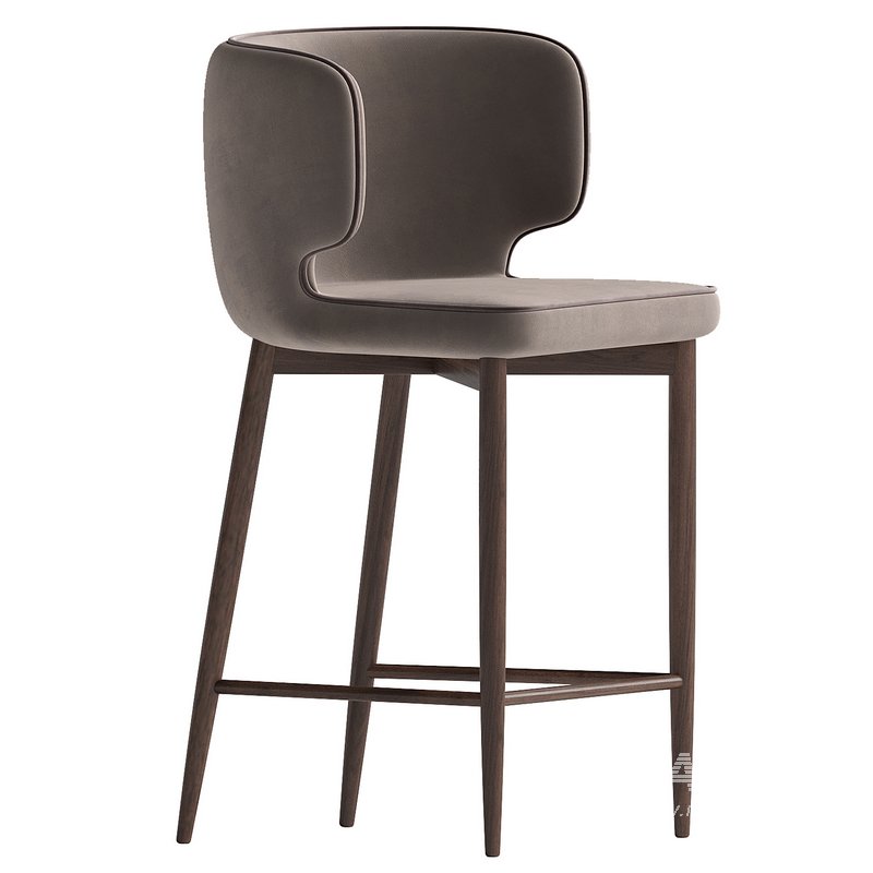 Half-bar chair Mateo with champagne piping - Image 2