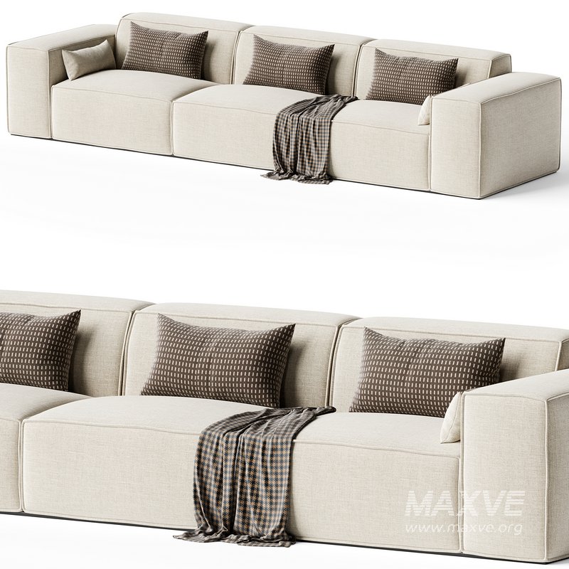 Scandinavian Slipcovered Square Arm Modular Sofa - Image 2