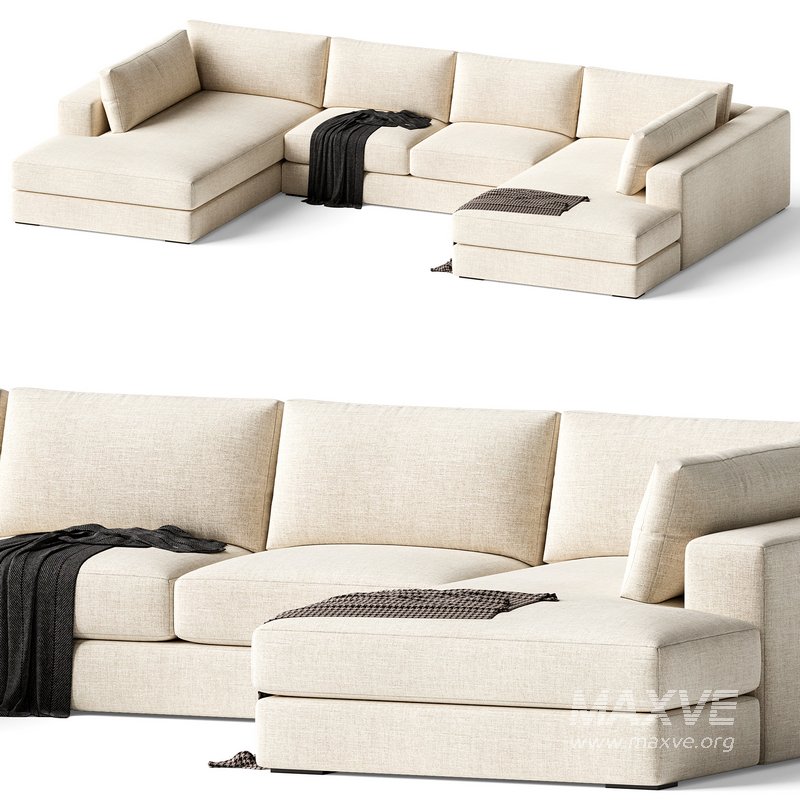 Oceanside 3-Piece Double Bumper Sectional Sofa - Image 2