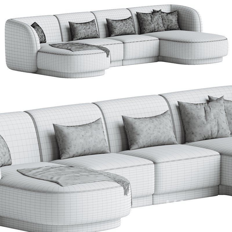 5-seater sofa Miley velvet - Image 3