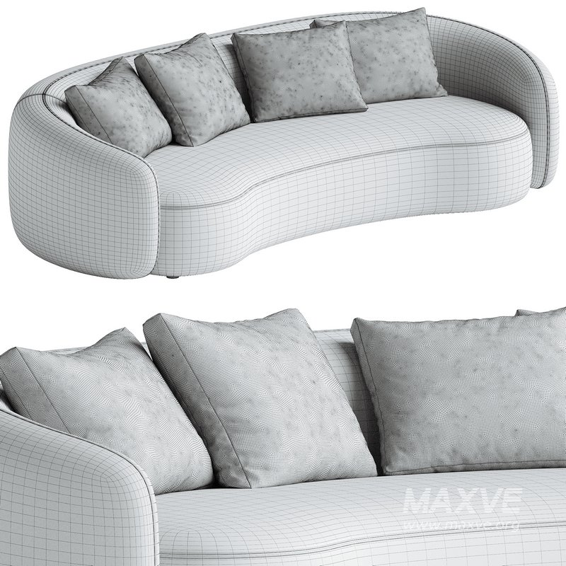 Modern Upholstered 5-Seater Boucle Sofa Couch - Image 3