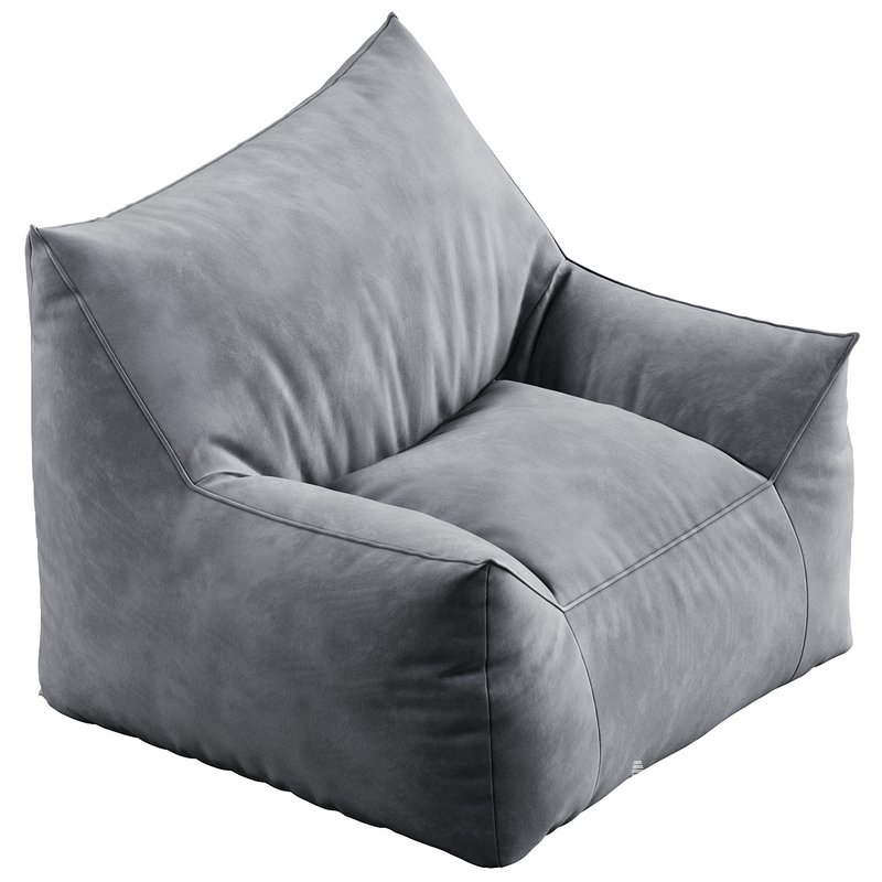 Ehlen Modern Velveteen Bean Bag Chair with Armrests - Image 3