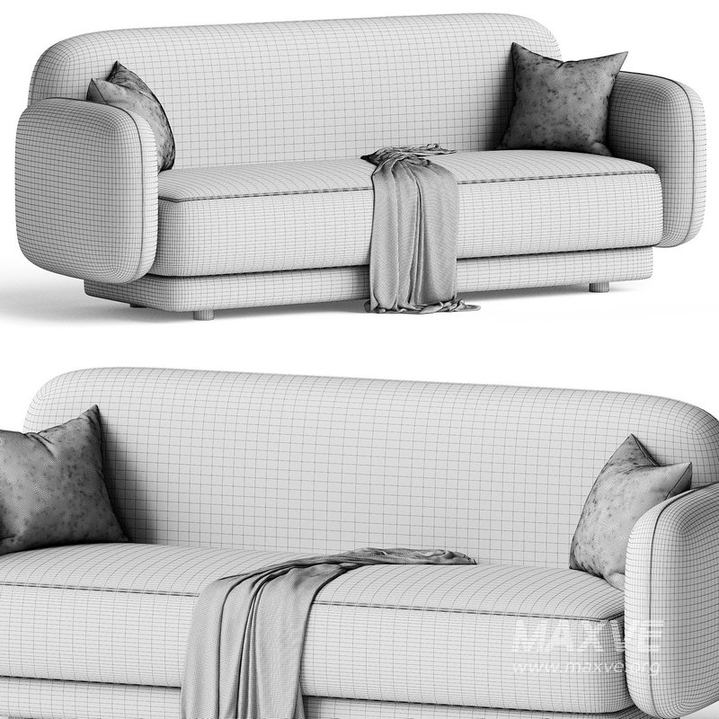 Kandor Textured Velvet Sofa - Image 3