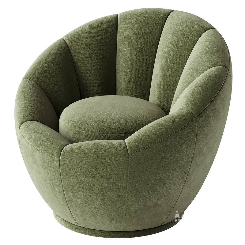 Crown armchair rotatable boucle - Image 2