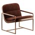 Rina Rustic Off White Upholstered Seat Back Gold Metal Frame Occasional Chair - Thumbnail 2