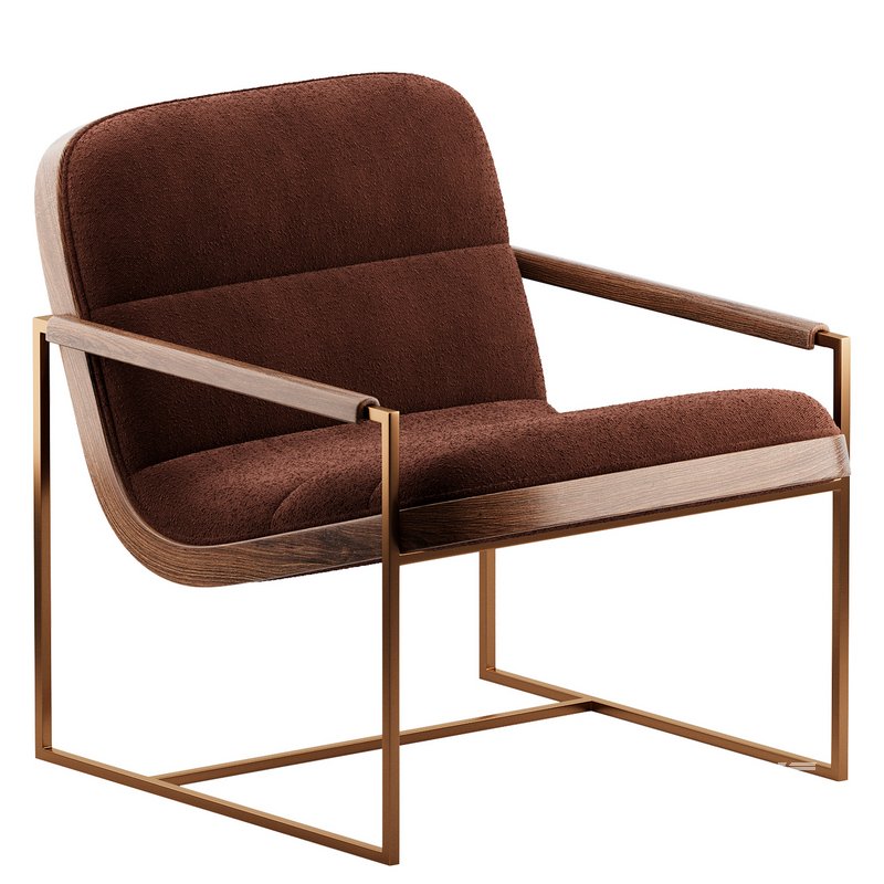 Rina Rustic Off White Upholstered Seat Back Gold Metal Frame Occasional Chair - Image 2