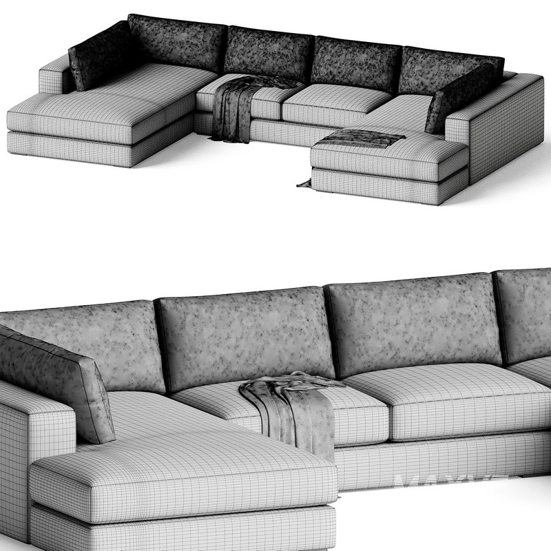 Oceanside 3-Piece Double Bumper Sectional Sofa - Image 3