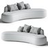 Ghita White Boucle Curved Sofa Set - Thumbnail 2